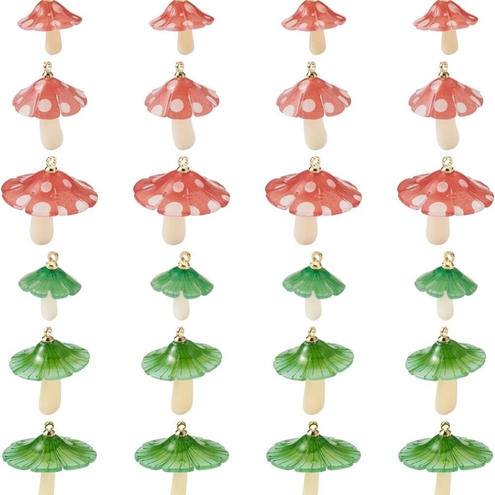 Resin Butterfly Wing & Fairy Wing Pendants - Cute Animal Dangle Pendants & Mushr